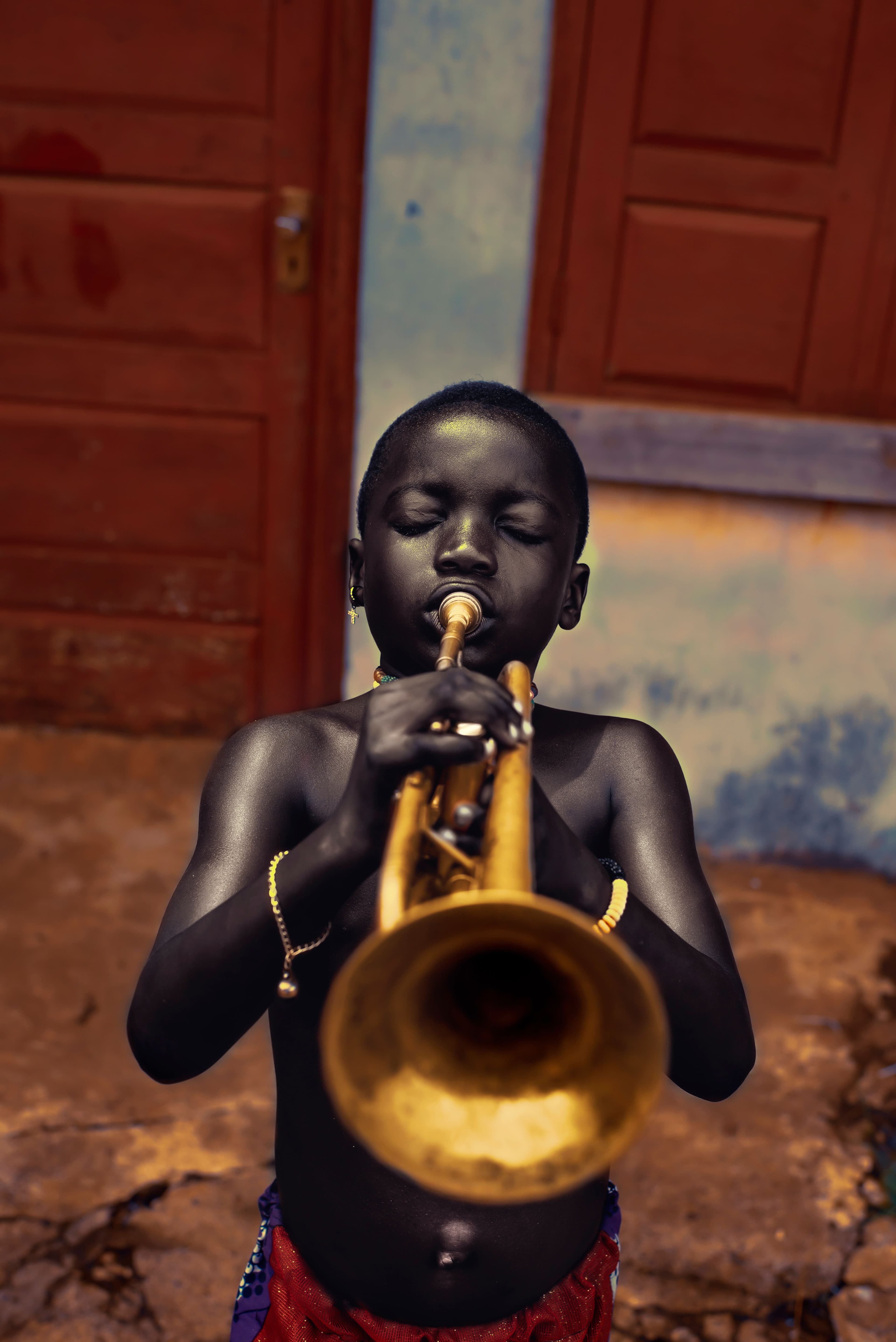 Child performing on stage